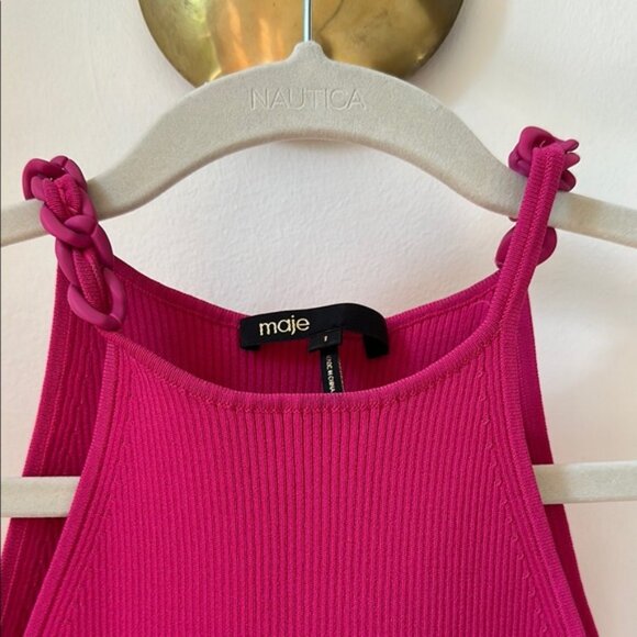 Maje Pink Fitted Sleeveless Tank Top - Picture 2 of 3